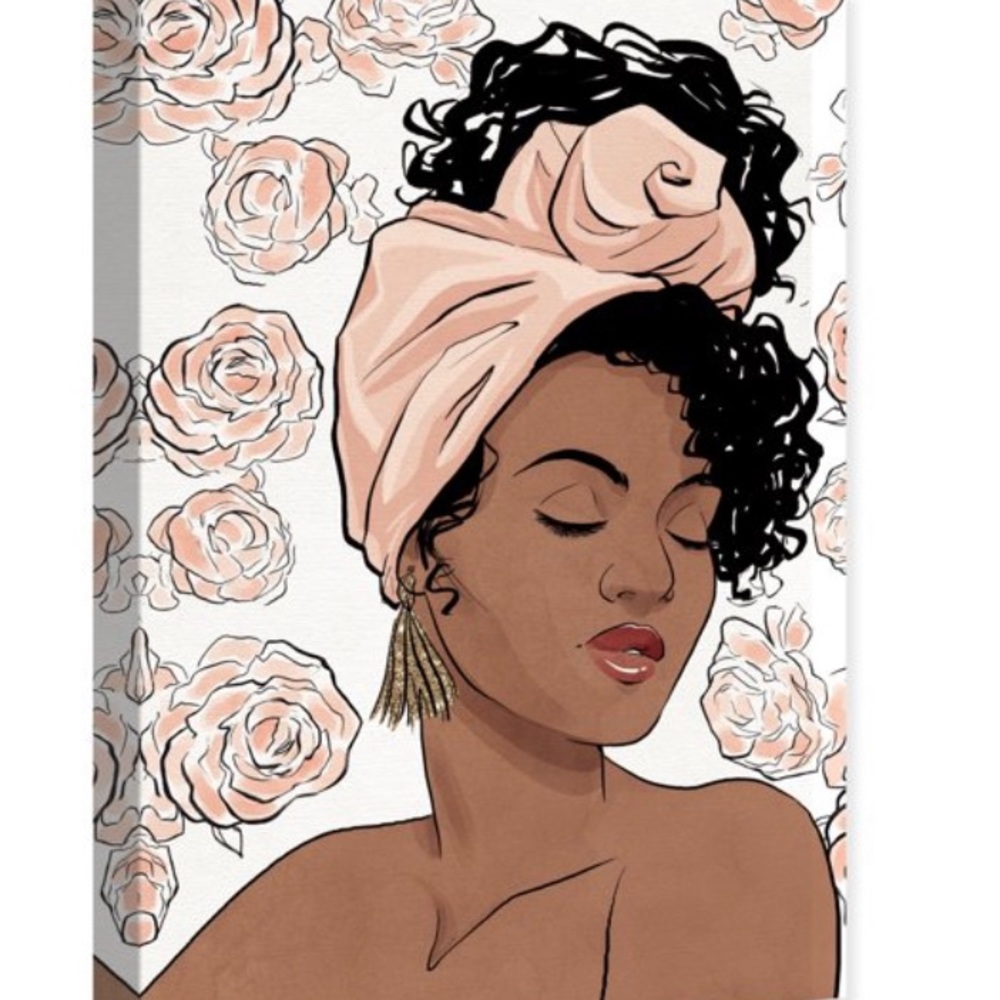 Runway Avenue Fashion & Glam Canvas Prints Flower Blush Girl 10"x15" Pink Brown